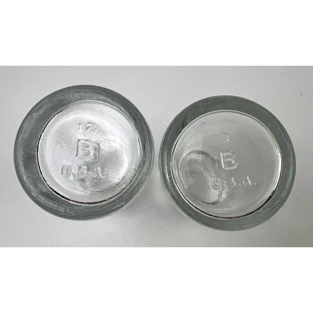 Mid Century Modern Clear Glass Salt And Pepper Shakers Usa 3.5